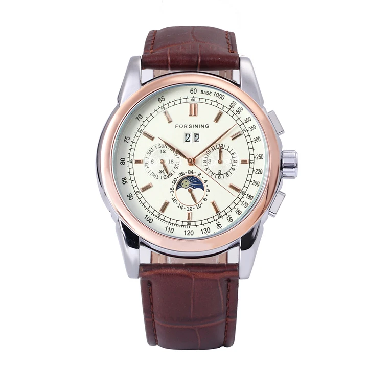 N phase shanghai movement rose gold case brown leather strap men watch top brand luxury thumb200