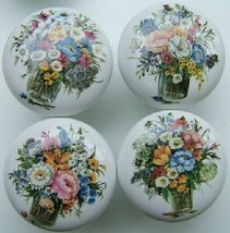 Ceramic Cabinet Knobs W/ Coffee Mugs &amp; Flowers @Pretty@ - £13.19 GBP