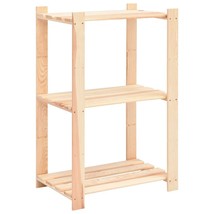 vidaXL Solid Pinewood 3-Tier Storage Shelf for Small Spaces, Compact Organizer - $133.49