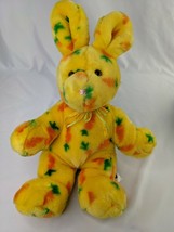 Mary Meyer Yellow Rabbit Plush Bunny Orange Carrots Pattern 14 Inch Stuffed  - £32.39 GBP