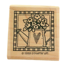 Stampin Up Country Collection Watering Can Rubber Stamp Flowers Gardening Spring - £3.11 GBP