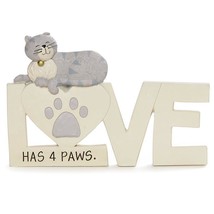 Love Has 4 Paws With Cat - Cat Figurine - $12.95