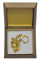 NEW, Chinese Crested Dog, millesimal fineness 999,dog keyring in casket,keychain - £59.62 GBP