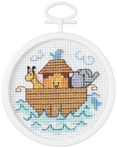 Janlynn Mini Counted Cross Stitch Kit 2.5 Round Noah s Ark 18 Count inch - $39.49