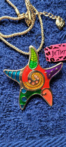 New Betsey Johnson Necklace Starfish Rainbow Pride Beach Collectible Decorative - £11.76 GBP