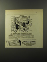 1953 American Express Travelers Cheques Ad - Cartoon by Tom Henderson - Strange - £14.77 GBP