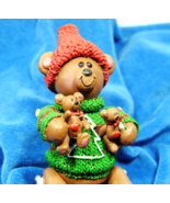 Vintage Articulated Ceramic Sitting Bear Tree Sweater &amp; Bear Dolls Holid... - £7.52 GBP