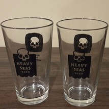 Heavy Seas Beer Glasses Set Of 2 Skull Logo Fearless Bold Independent 6&quot;... - $120.88 MXN