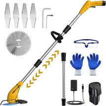 Weed Wacker Cordless,2000mah Battery Operated Weed Trimmer 3 Types Cutti... - $151.85