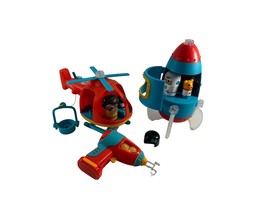 Design &amp; Drill Rocket Helicopter Bolt Buddies Playset Toy Drill Building... - £30.38 GBP