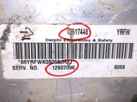 06-07-08 CADILLAC DTS    ENGINE COMPUTER/ECU.PCM image 3