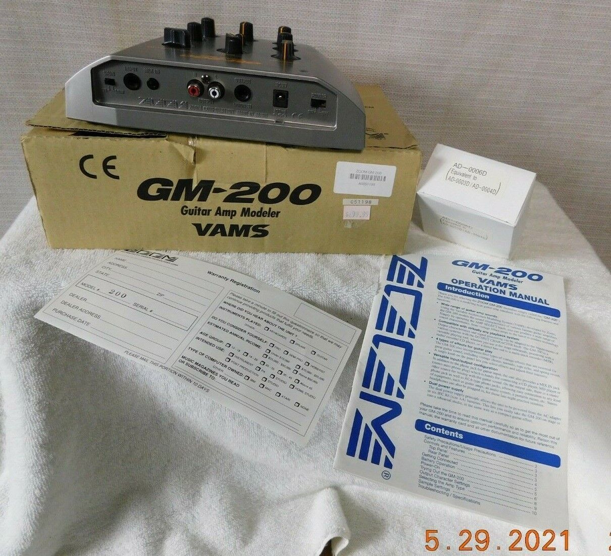 Zoom GM-200 VAMS Guitar Amp Modeler Portable Effects Processor - $74.25