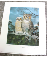 Jules E. Scheffer 1985 Owl Lithograph &quot;First Night out&quot; Signed Limited Ed - $96.83 CAD