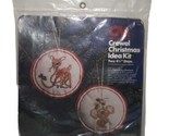 VTG Columbia Minerva Crewel Christmas Idea Kit Two Ornaments Deer Koala ... - $14.55