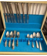 1881 Rogers &amp; Co Oneida TEMPO 1930 Silverplate Svc for 8 Pl Sets &amp; Box 5... - $97.98 CAD