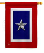 Silver Star House Flag Military Service 28 X40 Double-Sided Banner - £29.55 GBP