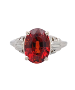 18k White Gold 3.53 Carat Spessartine Genuine Natural Garnet Ring 5.75 (... - $24,101.71 MXN