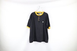 Vtg Y2K 2000 NFL Mens Large Faded Spell Out Pittsburgh Steelers Henley T... - $39.55