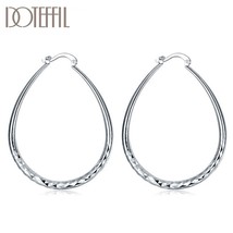 DOTEFFIL 925 Silver Classic Circle Hoop Earrings Women Party Gift Fashio... - £14.52 GBP