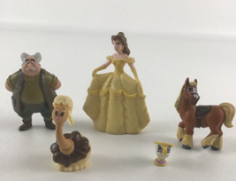 Disney Princess Beauty &amp; The Beast PVC Figures Topper Lot Phillipe Maurice Chip - £15.86 GBP