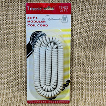 Trisonic 25 Foot Modular Telephone Coil Cord Almond TS-625 New In Package - $6.88