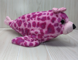 The Petting Zoo pink plush spots leopard seal sea lion bow sparkle eyes - $6.23