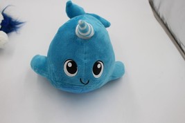 Narwhal Plush Stuffed Animal 6 inches  Ideal Toys Direct Blue White - $9.90