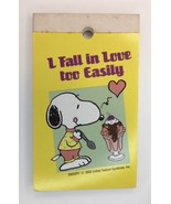 Vtg Snoopy Notepad Tablet I Fall in Love Too Easily 3&quot; x 5&quot; 1990 Wireles... - £7.71 GBP