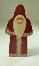 Christmas Ornament Folk Art Santa Claus Wood Figurine Primitive - $7.02 CAD