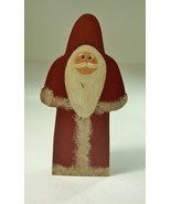 Christmas Ornament Folk Art Santa Claus Wood Figurine Primitive - $91.07 MXN