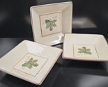 3 Williams Sonoma Ceramiche Arianna Grape Leaf Square Bowls Set Dishes I... - $46.40