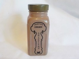 Vintage Griffiths Brown Spice Jar Cinnamon Milk Glass with Shaker Insert - £6.25 GBP