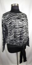 Sofia Vergara Plus Size 3X Gray/Black Zebra Print Long Sleeve Mock Neck Sweater - £21.26 GBP