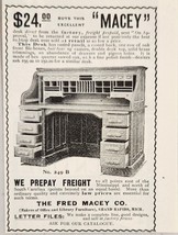 1899 Print Ad Roll Top Oak Desks Fred Macey Co. Grand Rapids,Michigan - £7.76 GBP