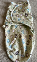 Summer Green Blue Brown Monkeys Baby Swaddle Small/Medium 7-14 lbs - £5.87 GBP