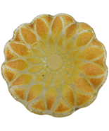 Mid Century Georges Briard Yellow Daisy Glass Trinket Vanity 4 1/4&quot; Dish - £13.84 GBP