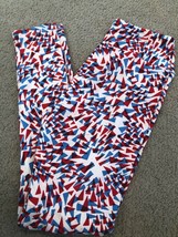 NEW Lularoe Women&#39;s Leggings OS American Triangle Print 4th of July Americana - £13.14 GBP