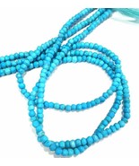 100% Natural Blue Turquoise Rondelle Beads 3 MM  Semi Precious Bead 01st... - £65.01 GBP