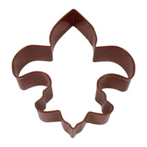 Brown Fleur De Lis 4.5&quot;  Steel Cookie Cutter R&amp;M - £2.86 GBP