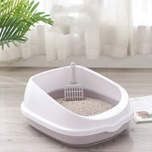 Oversized Splash-Proof Semi-Enclosed Cat Litter Box: The Ultimate Kitten Haven - £24.64 GBP