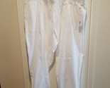 NWT Soft Surroundings Pants 2X White Medina Roll Tab Pull On Straight Le... - $29.65