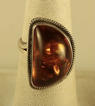 Vtg Sterling Signed 925 Estate Old Pawn Genuine Chunky Baltic Amber Ring 7 1/2 - £43.65 GBP