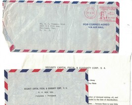 1968 PANAMA Cover w/ Letter &amp; Return Envelope - to Portland, Oregon, Meter A7 - £1.57 GBP