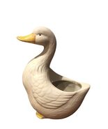 White Porcelain Duck Decorative Planter, 7 in high, Figurine,Ceramic (1 ... - $11.48 CAD