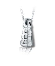 Sterling Silver Maine Lighthouse Funeral Cremation Urn Pendant for Ashes w/Chain - £189.41 GBP