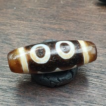 Protective Bead Amulet Vintage Old Indo Tibetan Agate pure 3 Eyes - £75.87 GBP