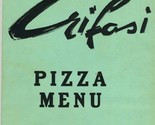 Crifasi Pizza Menu 1950&#39;s Route 66 By Pass Springfield Illinois 163 Comb... - £59.31 GBP