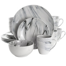 Elama Fine Marble 16 Piece Stoneware Dinner... MEGA-EL-FINEMARBLE - £111.02 GBP