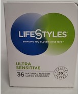 LifeStyles Ultra Sensitive Premium Lubricated Natural Latex Condoms, 36 ... - $9.89