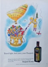Passport Scotch. 70&#39;s rare print ad. Color Illustration. (hot air ballon) origin - £14.30 GBP